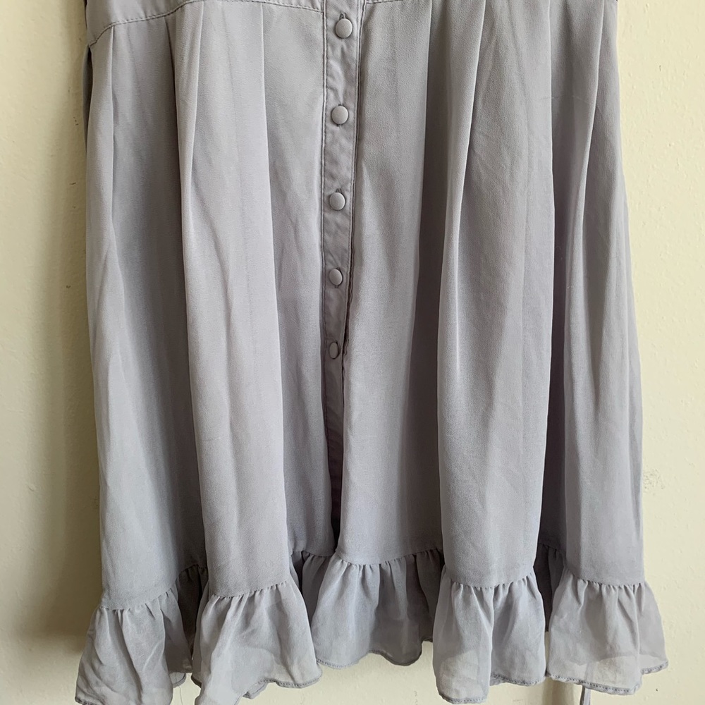 Moon Collection Gray Ruffle Sleeveless Dress - Picture 5 of 13